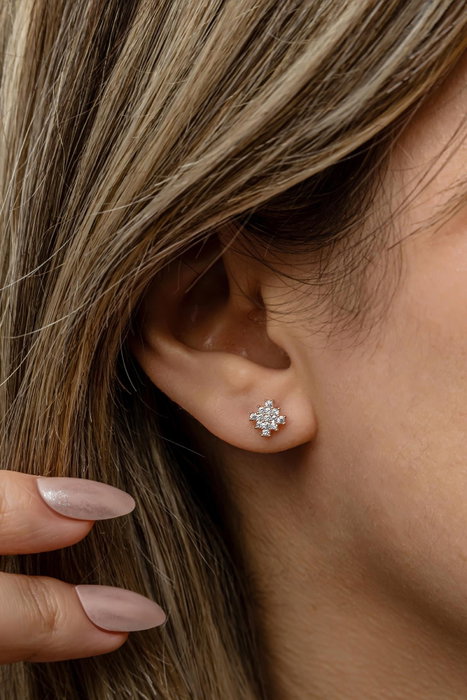 Heliophilia Silver Pendientes de Plata de Ley 925 con Baño de Oro Rosa y Circón